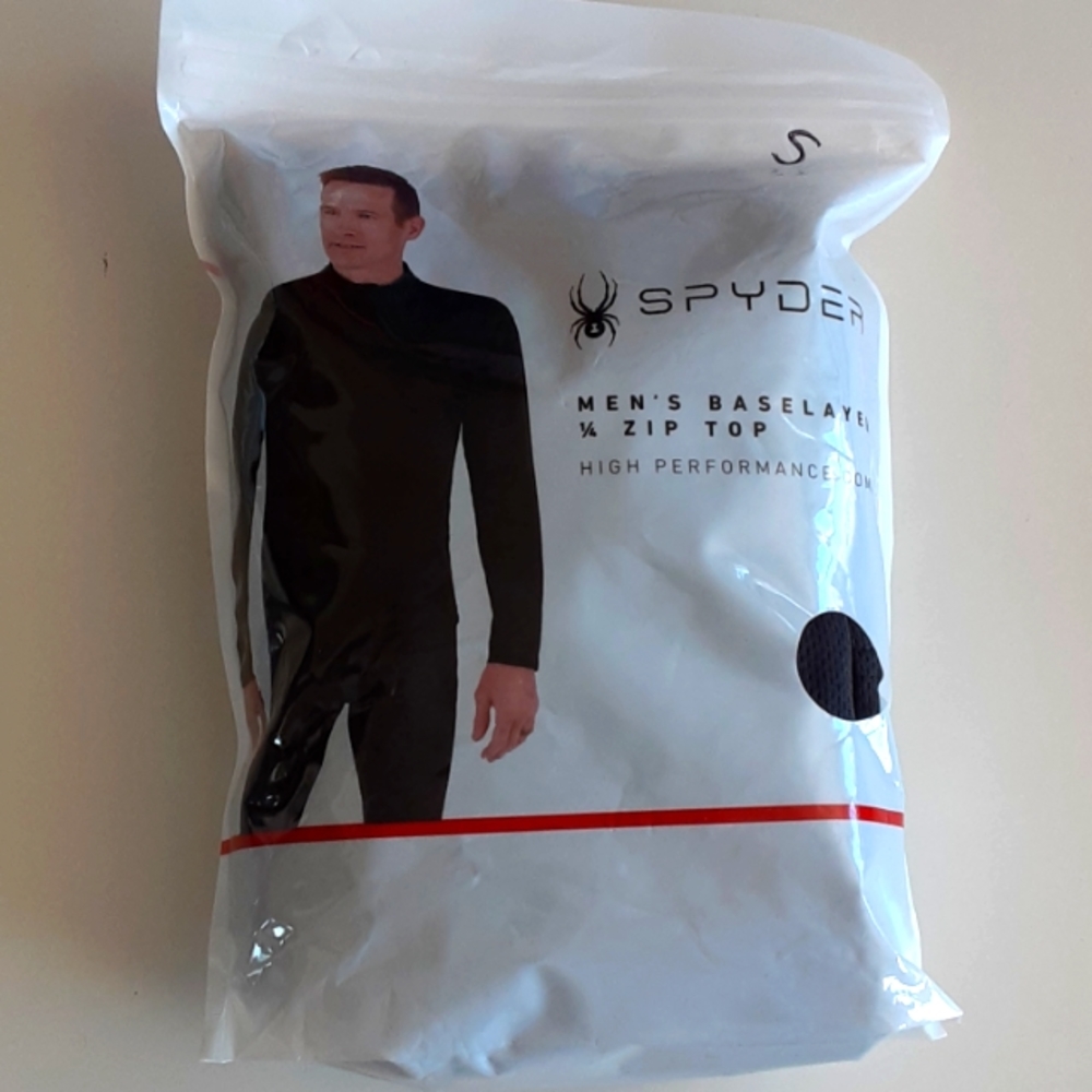 SPYDER Men's Baselayer 1/4 Zip Top High Performance Comfort SMALL